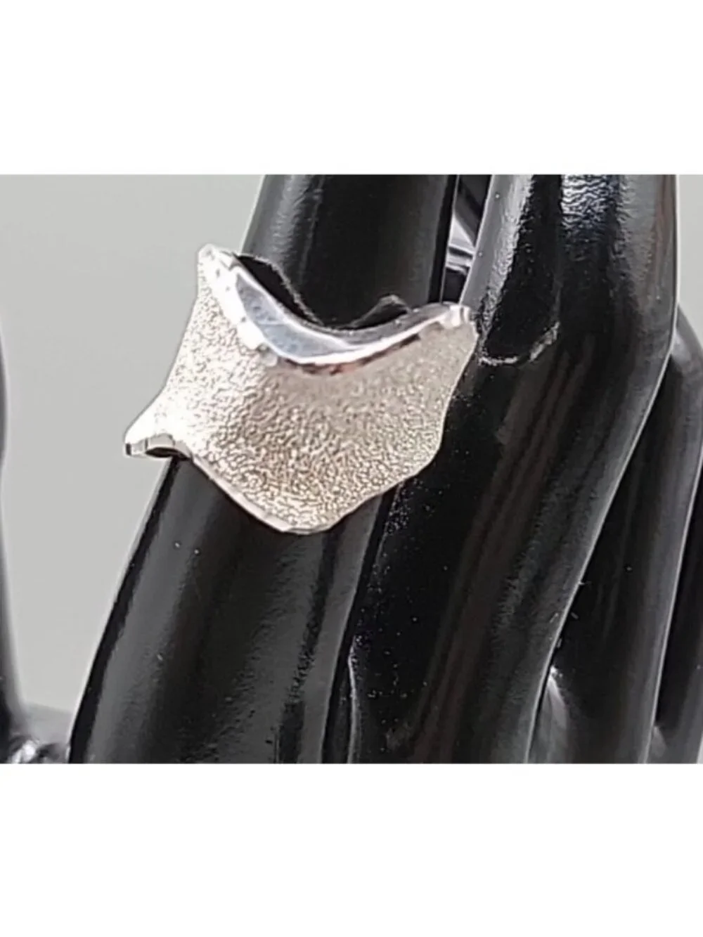 Vintage Sterling Silver Diamond Drizzle Cut Wave Ring Milor Italy Size 6.5 925 - Picture 8 of 16